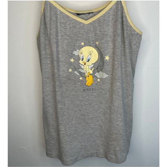 Vintage Looney Tunes Tweety Bird Gray Cami Tank - Picture 3 of 4